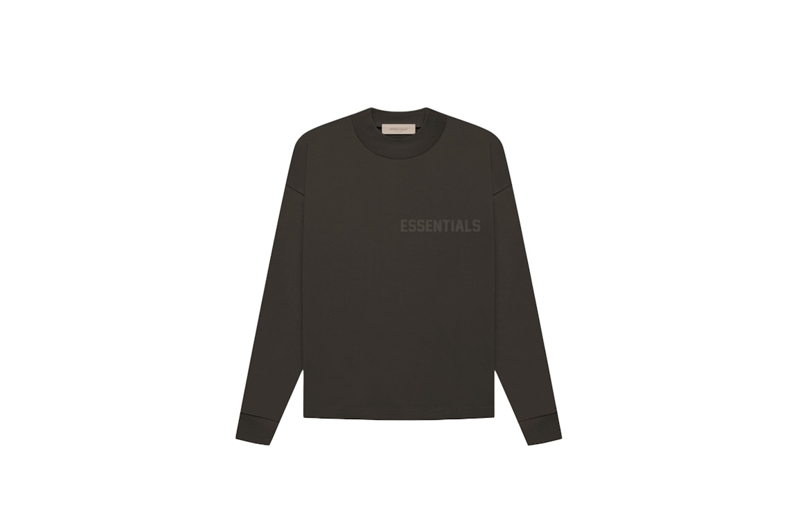 Pre-owned Fear Of God Essentials L/s T-shirt Off Black