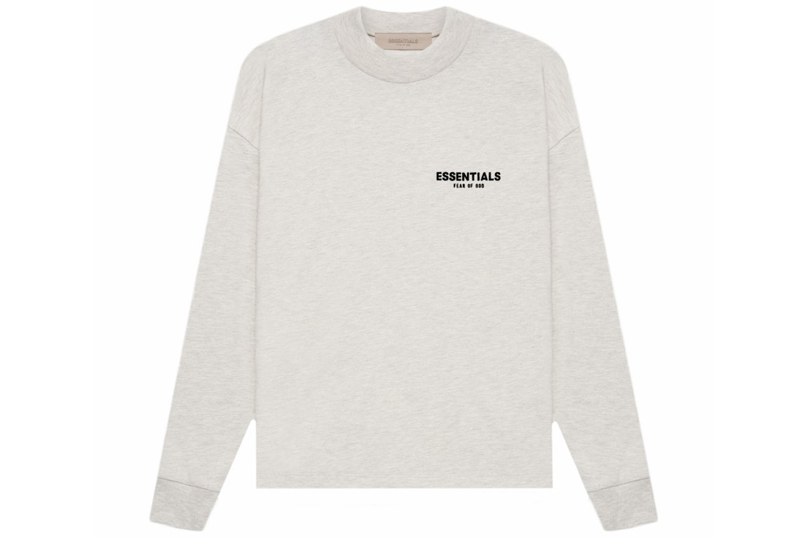 Pre-owned Fear Of God Essentials L/s T-shirt (ss22) Light Oatmeal