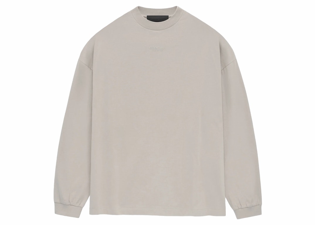 Pre-owned Fear Of God Essentials Ls Tee Silver Cloud