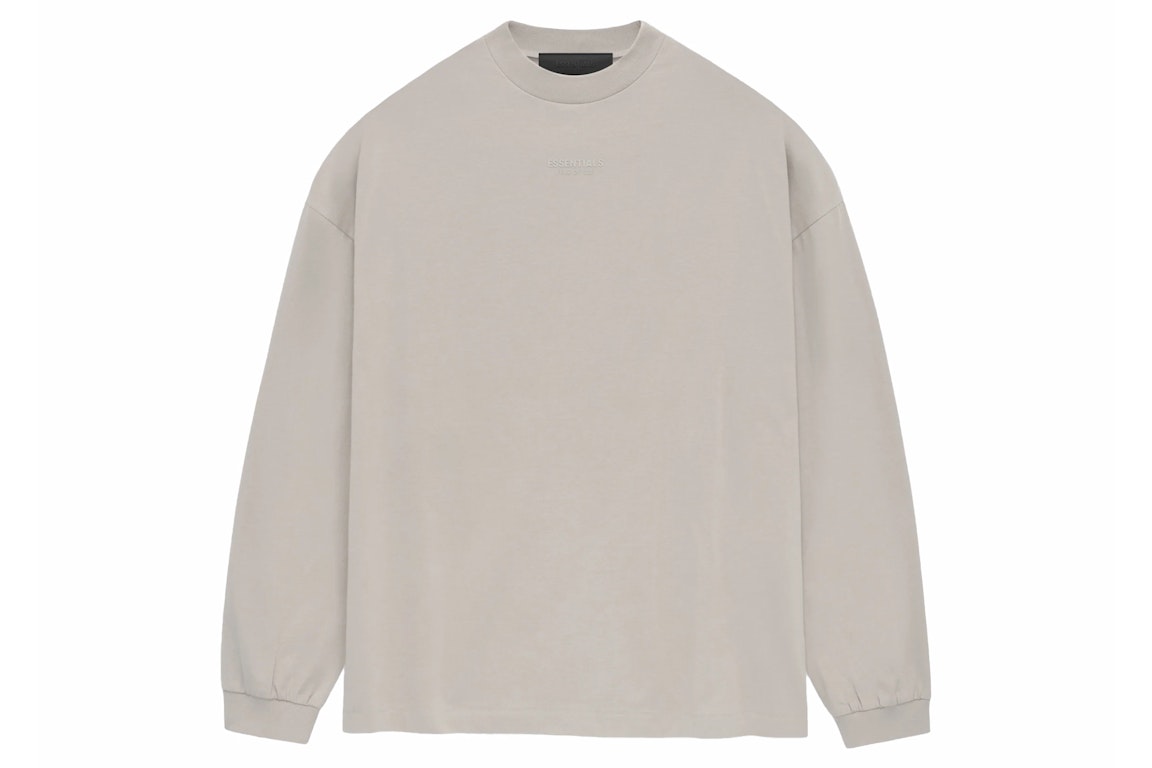 Pre-owned Fear Of God Essentials Ls Tee Silver Cloud