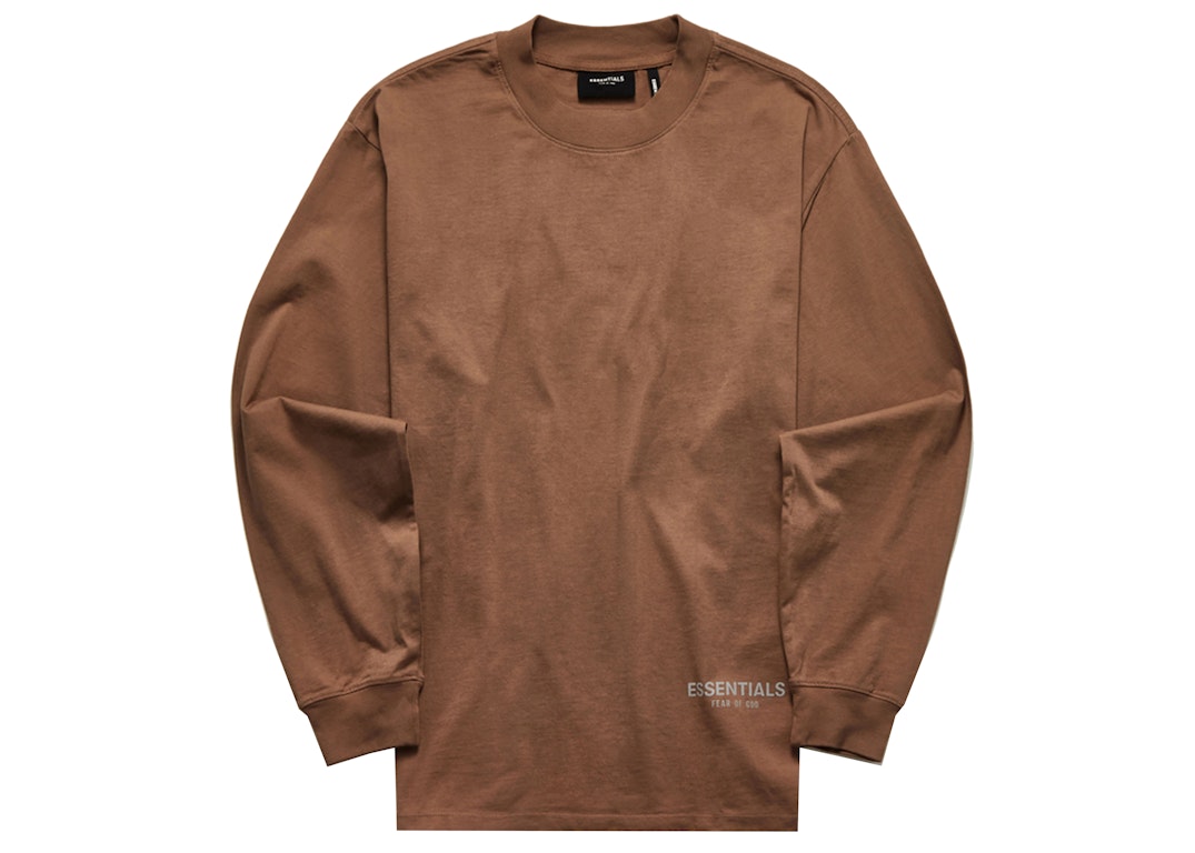 Pre-owned Fear Of God Essentials Long Sleeve T-shirt Otter