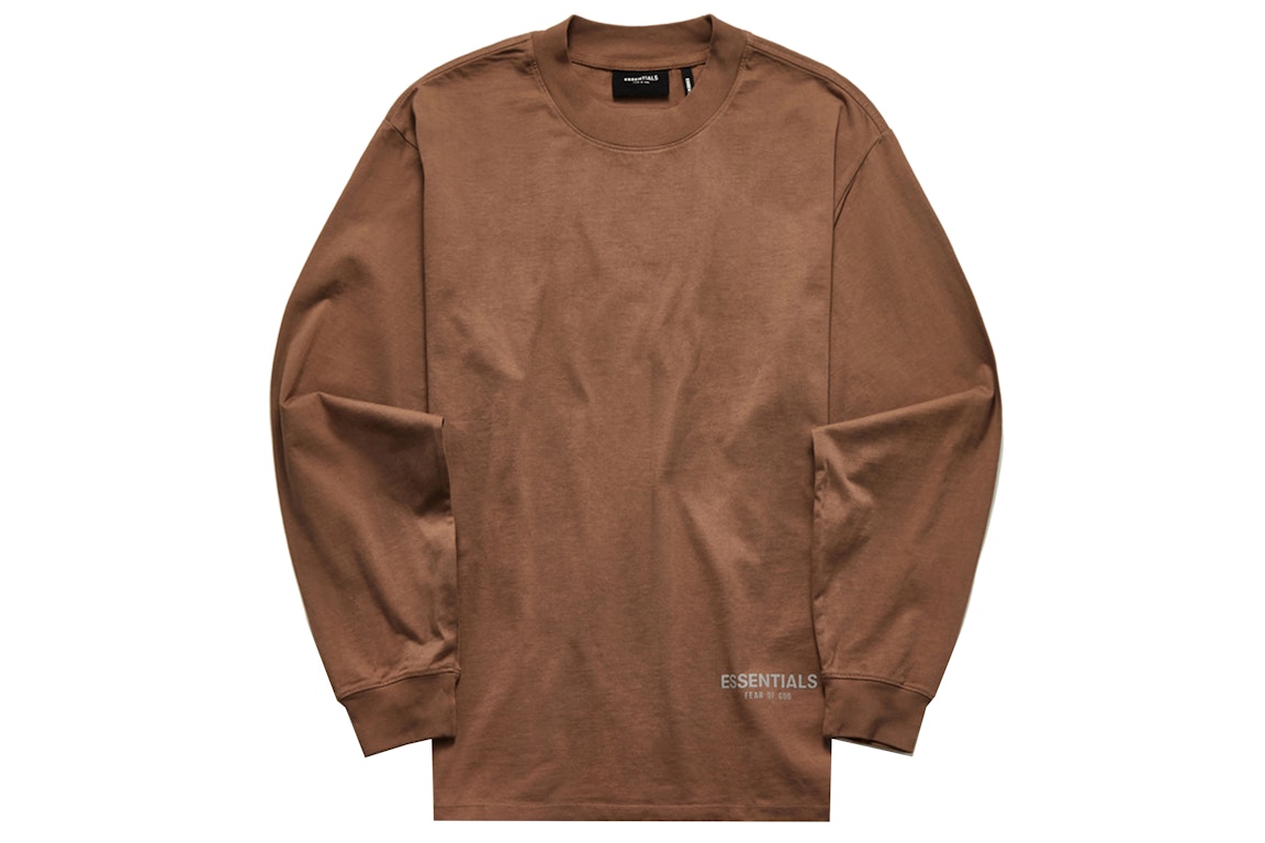 Pre-owned Fear Of God Essentials Long Sleeve T-shirt Otter