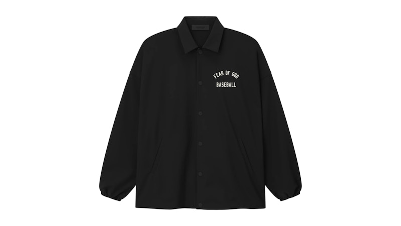 Pre-owned Fear Of God Men's  Essentials Mlb Coaches Jacket In Black