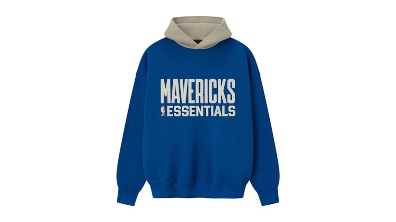 Pre-owned Fear Of God Men's  Essentials Mavs Sport Hoodie In Blue/seal