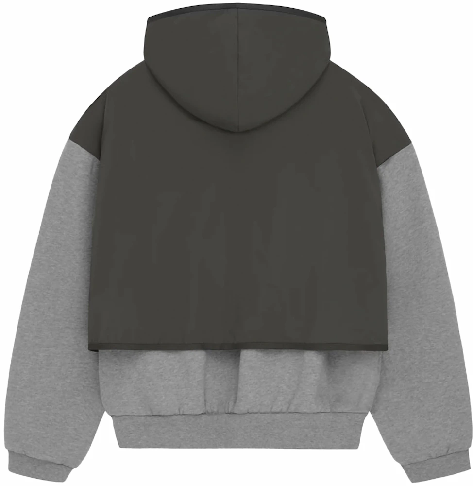 Fear of God Essentials Nylon Fleece Hooded Sweater Dark Heather Oatmeal ...