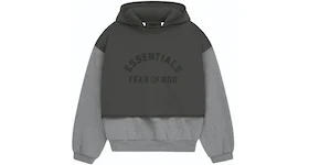 Fear of God Essentials Nylon Fleece Hooded Sweater Dark Heather Oatmeal/Ink