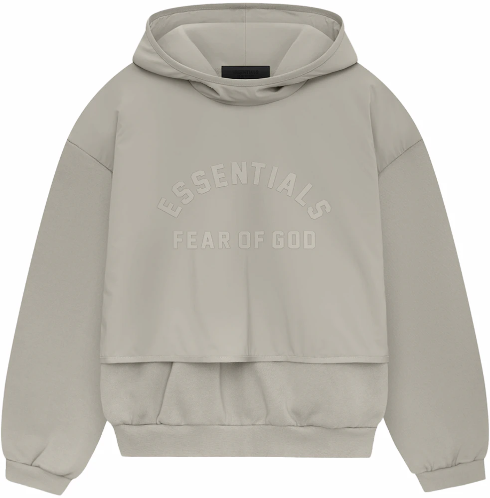 Fear of God Essentials Nylon Fleece Hooded Sweater Seal/Seal Men's ...