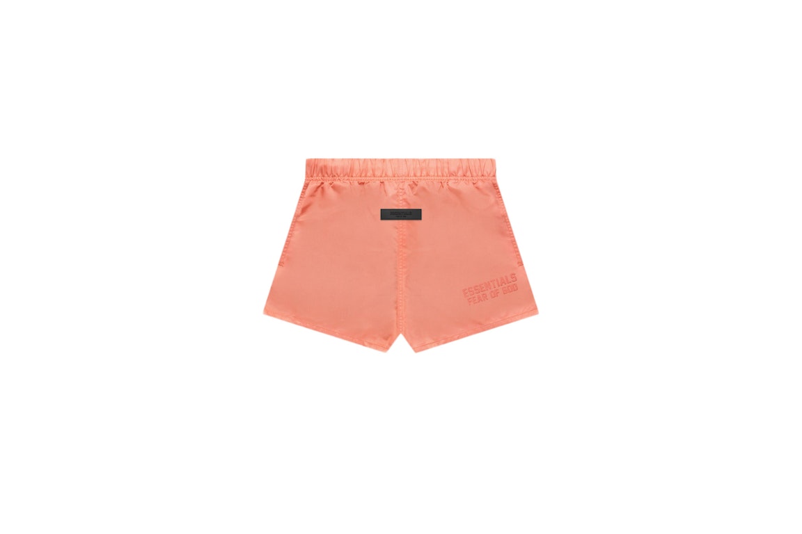 Pre-owned Fear Of God Essentials Nylon Running Shorts Coral