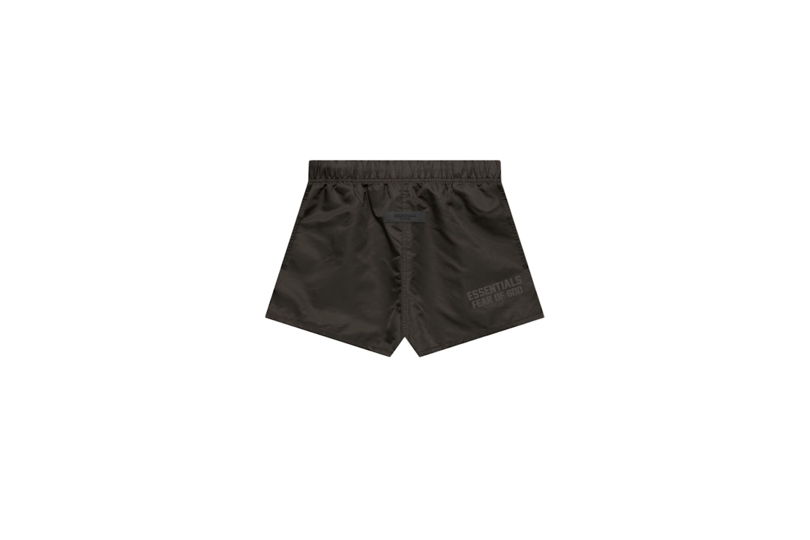 Pre-owned Fear Of God Essentials Nylon Running Shorts Off Black