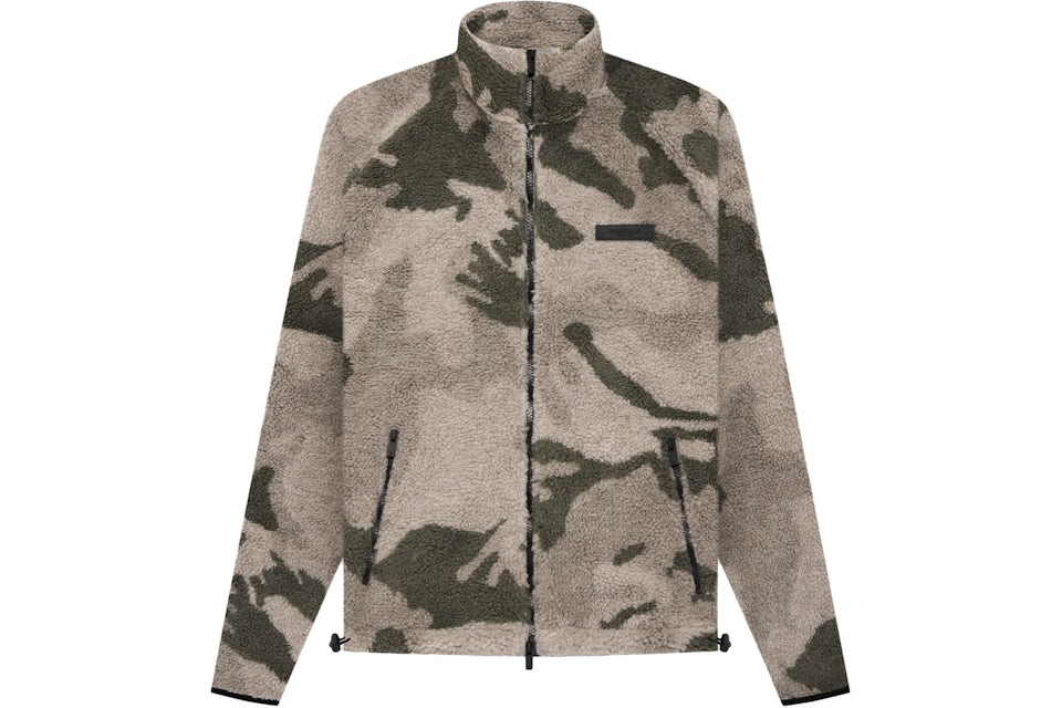 Fear of God Essentials Polar Fleece Full Zip Jacket Camo Men's - SS22 - US