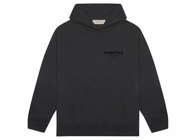 Fear of God Essentials Pullover Chest Logo Hoodie Stretch Limo Black