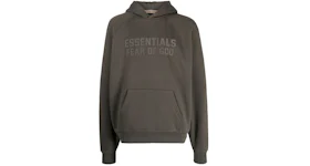 Fear of God Essentials Raglan Hoodie Gray Off Black