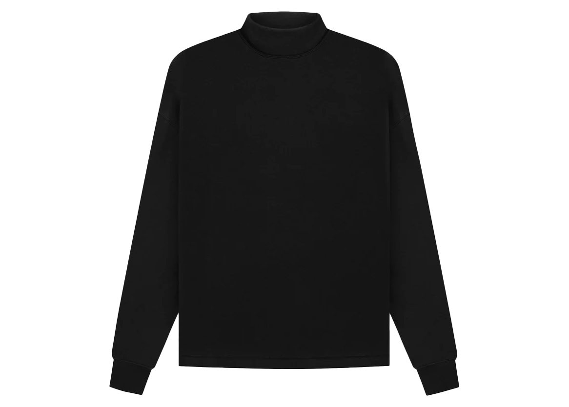 激安店をEssentials Black Mock Neck Sweatshirt , ロゴ モックネック ブラック Mサイズ