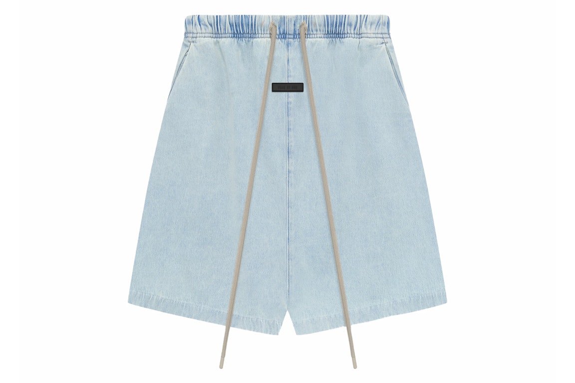 Pre-owned Fear Of God Essentials Relaxed Short Light Wash Denim