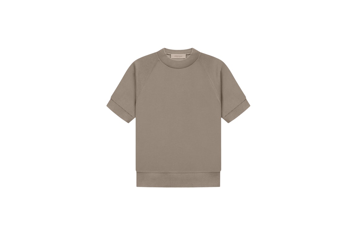 Pre-owned Fear Of God Essentials S/s Sweatshirt Desert Taupe