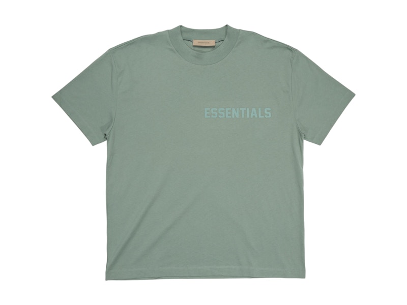 Pre-owned Fear Of God Men's Eshort Sleeveentials Short Sleeve Tee Shirt In Sycamore