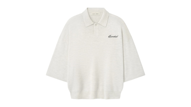 Fear of God Essentials Signature 3/4 Sleeve 90's Knit Polo Oatmeal