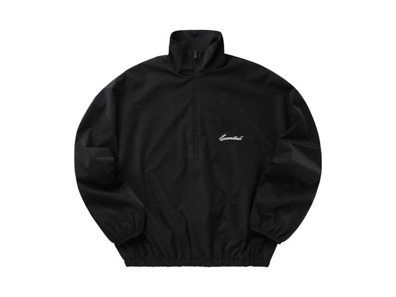 スウェット・トレーナー FEAR OF GOD ESSENTIALS SPORTY NYLON HALF ZIP Fear of God Essentials Sporty Nylon Half Zip Jet Black Men's
