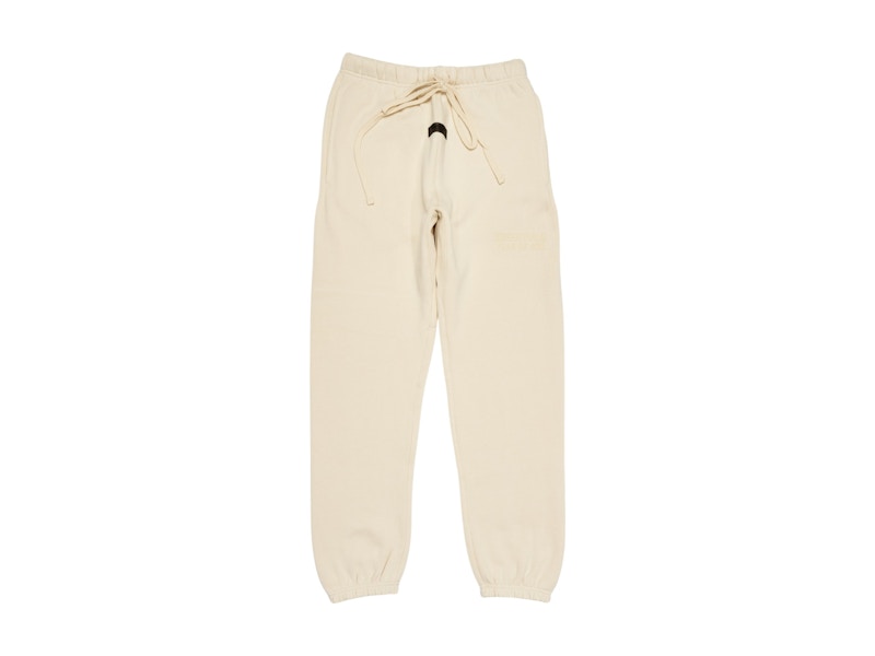 Pre-owned Fear Of God Men's Essentials Sweatpant In Egg Shell