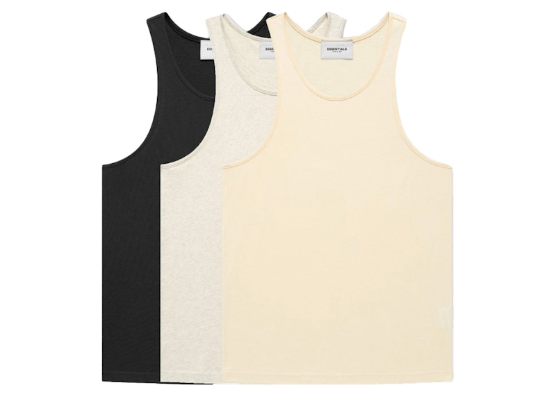 【オープニング大セール】 Fear of God Essentials Tank (3-Pack) Black/Heather/Cream Tops