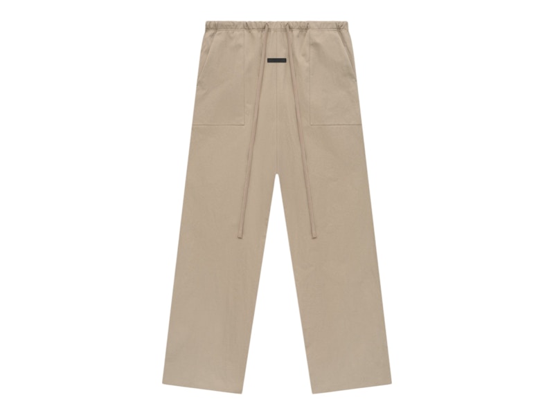 Pre-owned Fear Of God Men's Essentials Textured Nylon Utility Pant In Desert Sand