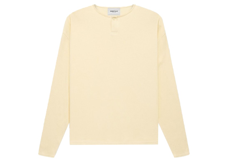 Fear of God Essentials Thermal L/S Henley Buttercream Men's - FW21