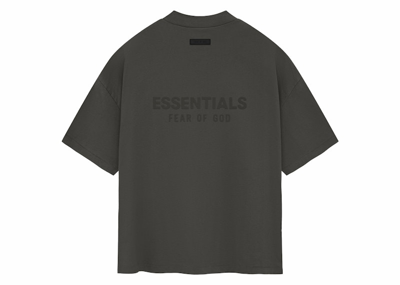 Pre-owned Fear Of God Men's Essentials Vneck Tee Shirt In Ink