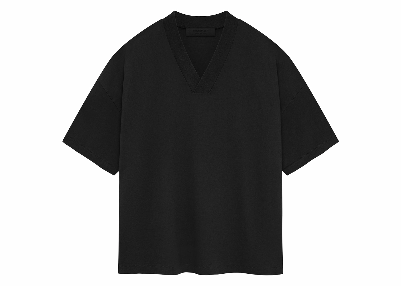 Fear of God Essentials V-Neck Tee Jet Black Men's - SS24 - US