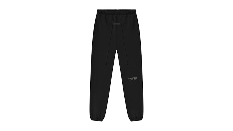 Pre-owned Fear Of God Men's Essentials Vintage Fleece Sweatpant In Jet Black