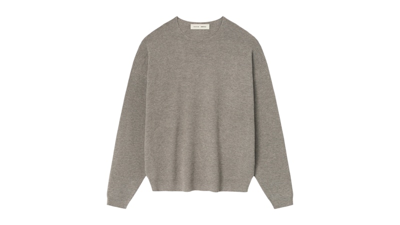 Pre-owned Fear Of God Men's  Essentials Waffle Crewneck Sweatshirt Sweater In Homestead Heather In Purple