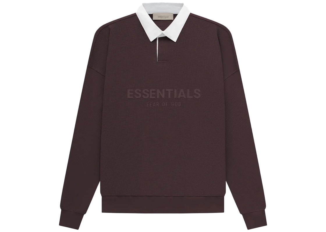 Fear of God Essentials Waffle Henley Rugby Plum Men's - SS23 - US