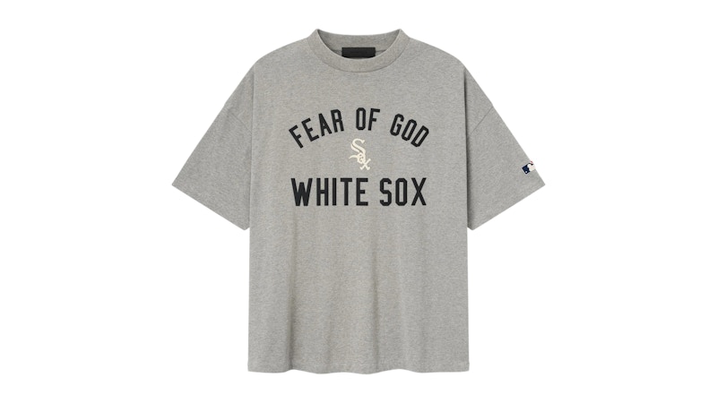 Pre-owned Fear Of God Men's Essentials White Sox 90's Tee Shirt In Concrete Heather