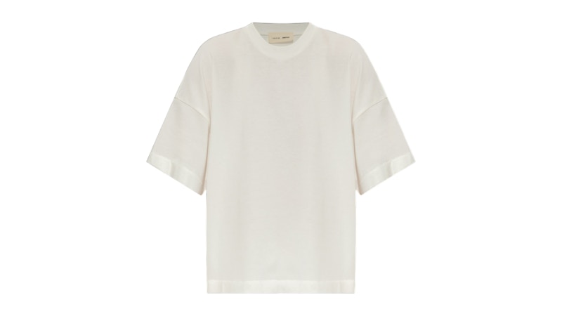 Pre-owned Fear Of God Essentials Women's Boxy T-shirt In Cloud White