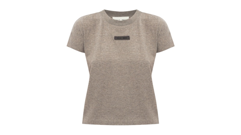 Pre-owned Fear Of God Essentials Women's Cap Sleeve T-shirt In Homestead Heather