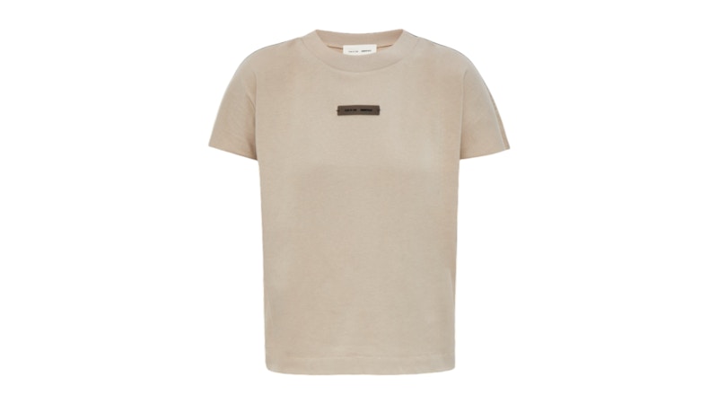 Pre-owned Fear Of God Essentials Women's Cap Sleeve T-shirt In Timber