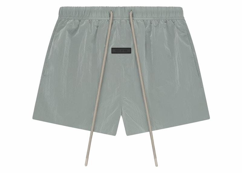 Pre-owned Fear Of God Essentials Women's Crinkle Nylon Running Short In Seal