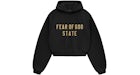 Fear of God Essentials Womens Fleece Cropped Hoodie Black