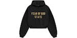 Fear of God Essentials Felpa corta con cappuccio in pile da donna Nero