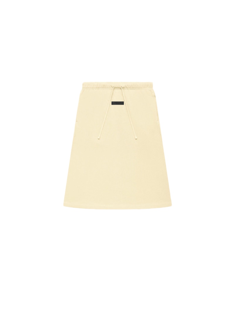 Pre-owned Fear Of God Essentials Women's French Terry Skirt In Canary