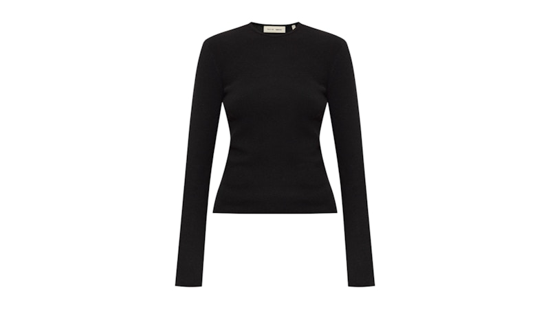Pre-owned Fear Of God Essentials Women's Long Sleeve Logo T-shirt In Jet Black