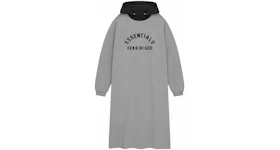 Fear of God Essentials Women's Nylon Fleece Hooded Dress Dark Heather Oatmeal/Jet Black