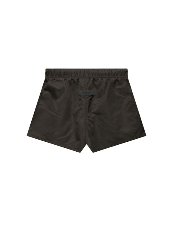 Pre-owned Fear Of God Essentials Women's Nylon Running Shorts Off Black