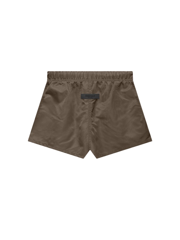 Pre-owned Fear Of God Essentials Women's Nylon Running Shorts Wood
