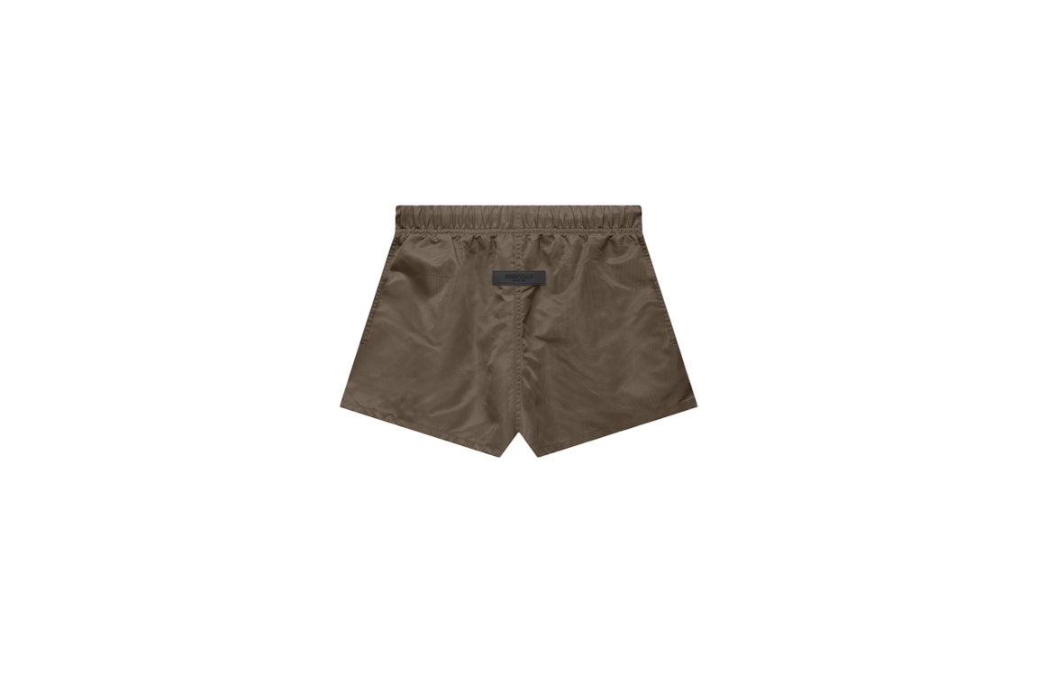 Pre-owned Fear Of God Essentials Women's Nylon Running Shorts Wood