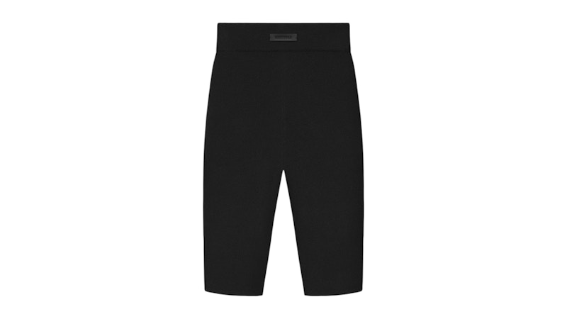 Fear of God Essentials Womens Rib Knit Biker Short Jet Black