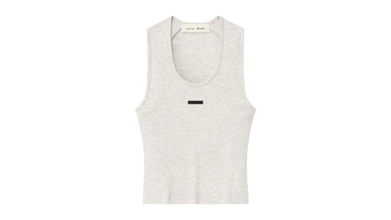 Fear of God Essentials Womens Rib Knit Fitted Tank in Oatmeal Heather