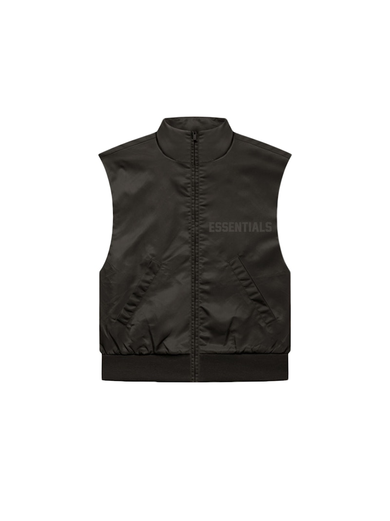 Women's essential full top zip running vest black