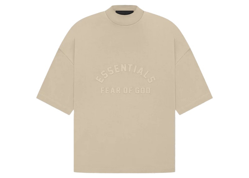 Pre-owned Fear Of God Eshort Sleeveentials Womens Short Sleeve Tee Shirt In Dusty Beige