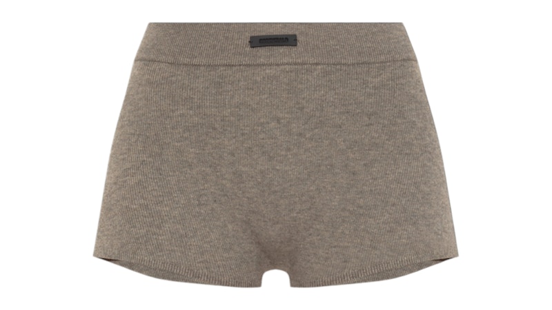 Fear of God Essentials, boxer da donna in morbida maglia a costine Homestead Heather