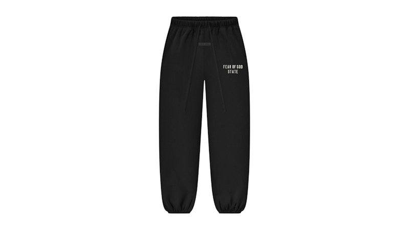 Pre-owned Fear Of God Essentials Womens State Classic Fleece Sweatpant (fw25) In Jet Black